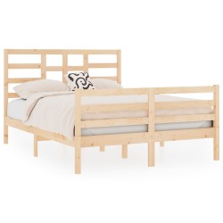 Cadre de lit sans matelas bois massif 135x190 cm 
