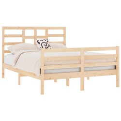 Cadre de lit sans matelas bois massif 135x190 cm 