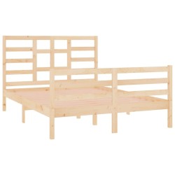 Cadre de lit sans matelas bois massif 135x190 cm 