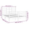 Cadre de lit sans matelas bois massif 135x190 cm 