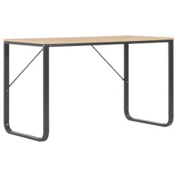 Bureau d'ordinateur Noir et chêne 120x60x73 cm 
