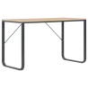 Bureau d'ordinateur Noir et chêne 120x60x73 cm 