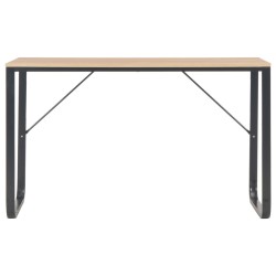Bureau d'ordinateur Noir et chêne 120x60x73 cm 
