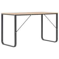 Bureau d'ordinateur Noir et chêne 120x60x73 cm 