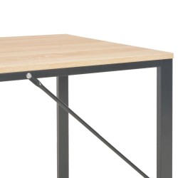 Bureau d'ordinateur Noir et chêne 120x60x73 cm 