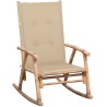 Chaise à bascule avec coussin bambou 