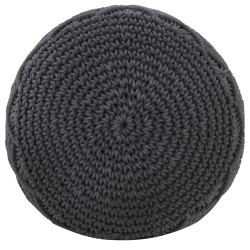 Pouf fait à la main en macramé Anthracite 45x30 cm Coton 