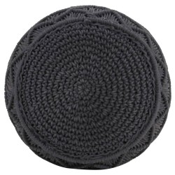 Pouf fait à la main en macramé Anthracite 45x30 cm Coton 