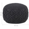 Pouf fait à la main en macramé Anthracite 45x30 cm Coton 