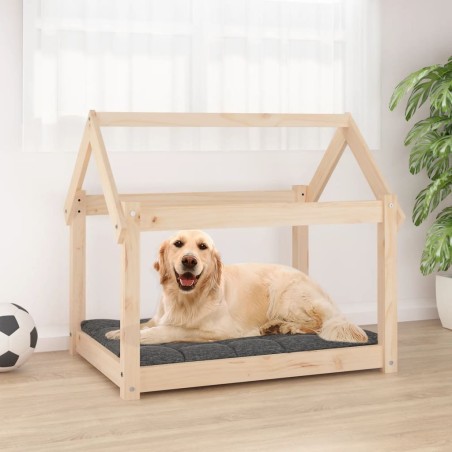 Lit pour chien 81x60x70 cm Bois de pin solide 