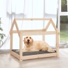 Lit pour chien 81x60x70 cm Bois de pin solide 