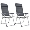 Chaise de camping lot de 2 Gris 58x69x111 cm Aluminium 