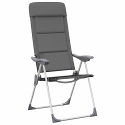 Chaise de camping lot de 2 Gris 58x69x111 cm Aluminium 