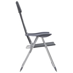 Chaise de camping lot de 2 Gris 58x69x111 cm Aluminium 