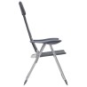 Chaise de camping lot de 2 Gris 58x69x111 cm Aluminium 