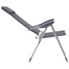 Chaise de camping lot de 2 Gris 58x69x111 cm Aluminium 