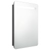 Armoire de salle de bain à miroir LED gris 60x11x80 cm 