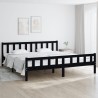 Cadre de lit sans matelas noir bois massif 200x200 cm 
