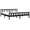 Cadre de lit sans matelas noir bois massif 200x200 cm 