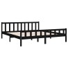 Cadre de lit sans matelas noir bois massif 200x200 cm 