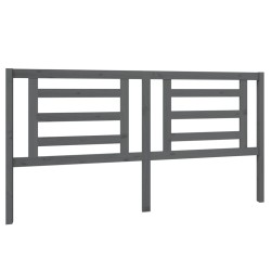 Tête de lit Gris 186x4x100 cm Bois de pin massif 