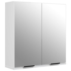 Armoire à miroir de salle de bain Blanc brillant 64x20x67 cm 