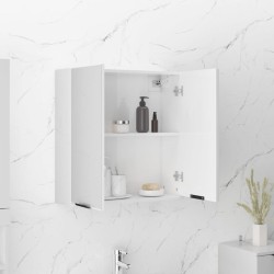 Armoire à miroir de salle de bain Blanc brillant 64x20x67 cm 