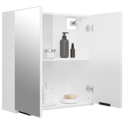 Armoire à miroir de salle de bain Blanc brillant 64x20x67 cm 