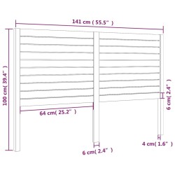 Tête de lit 141x4x100 cm Bois massif de pin 