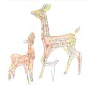 Famille de rennes de décoration Acrylique 160 LED coloré 