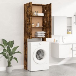 Meuble pour machine à laver Chêne fumé 64x25,5x190 cm 