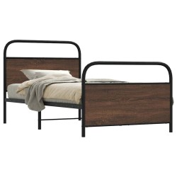 Cadre de lit sans matelas 107x203 cm chêne marron 