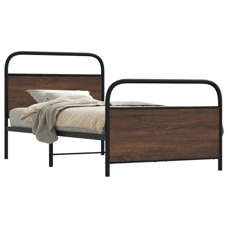 Cadre de lit sans matelas 107x203 cm chêne marron 