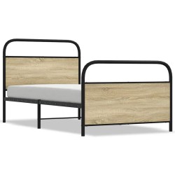 Cadre de lit sans matelas 107x203 cm chêne sonoma 