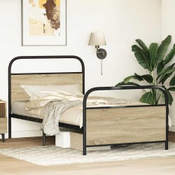 Cadre de lit sans matelas 107x203 cm chêne sonoma 