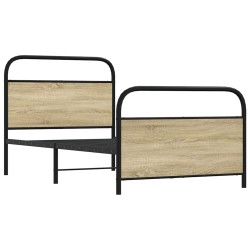 Cadre de lit sans matelas 107x203 cm chêne sonoma 