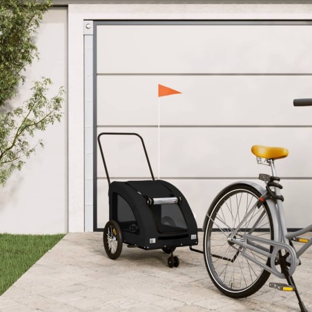 Remorque de vélo pour animaux de compagnie noir 