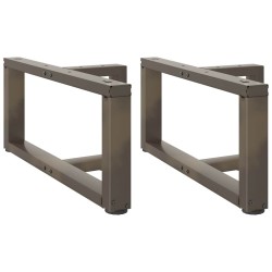 Pieds de table basse en T, 2 pièces, noir, 70 x 25 x (30-31) cm, acier 