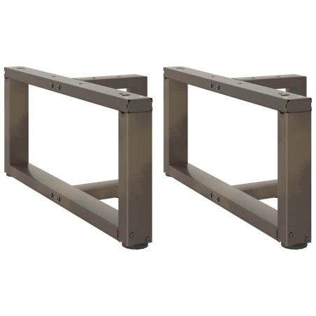 Pieds de table basse en T, 2 pièces, noir, 70 x 25 x (30-31) cm, acier 