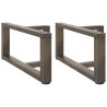 Pieds de table basse en T, 2 pièces, noir, 70 x 25 x (30-31) cm, acier 