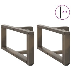 Pieds de table basse en T, 2 pièces, noir, 70 x 25 x (30-31) cm, acier 
