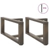 Pieds de table basse en T, 2 pièces, noir, 70 x 25 x (30-31) cm, acier 