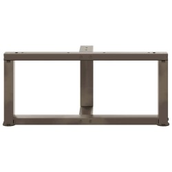 Pieds de table basse en T, 2 pièces, noir, 70 x 25 x (30-31) cm, acier 