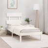 Cadre de lit sans matelas blanc 100x200 cm bois massif 