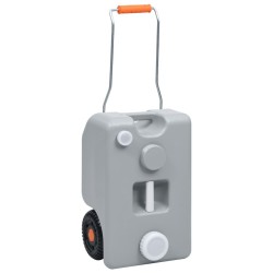 Réservoir d'eau sur roues pour camping 25 L Gris 