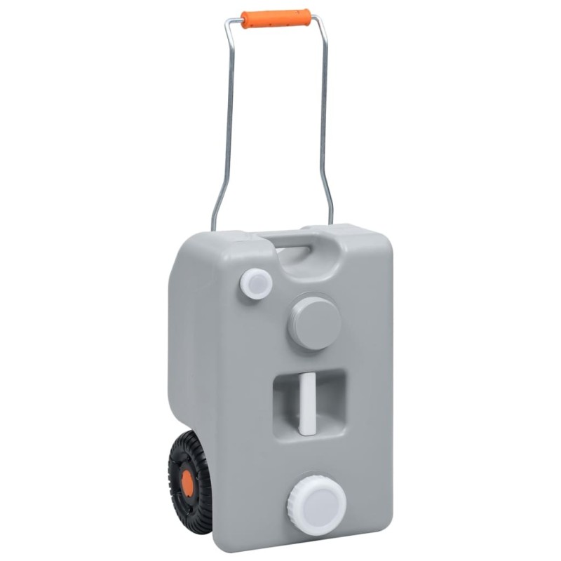 Réservoir d'eau sur roues pour camping 25 L Gris Réservoir d'eau sur roues pour camping 25 L Gris