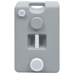Réservoir d'eau sur roues pour camping 25 L Gris 