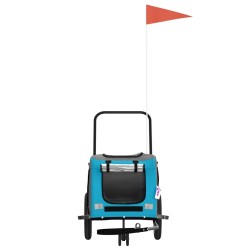 Remorque de vélo pour animaux de compagnie bleu et noir 