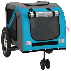 Remorque de vélo pour animaux de compagnie bleu et noir 