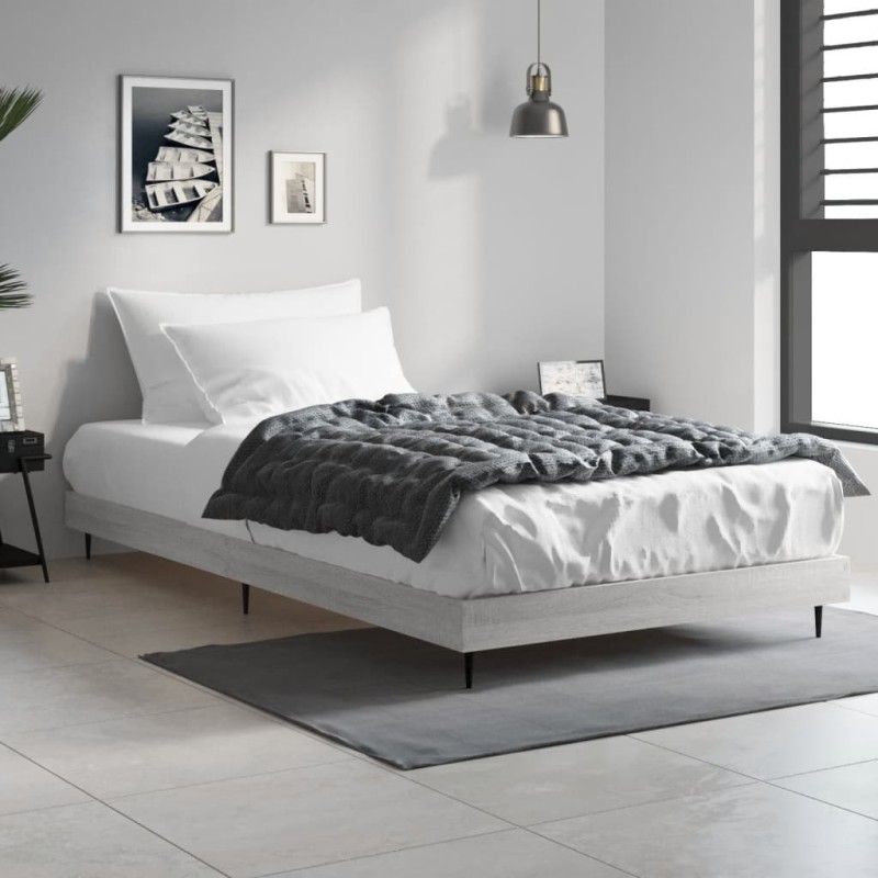 Cadre de lit sans matelas sonoma gris 100x200 cm 